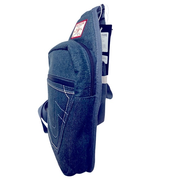 True Religion Unisex Indigo Blue Denim Grohl Sling Bag New With Tags - Picture 2 of 12
